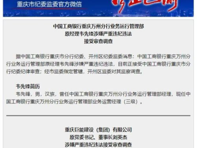 重庆两名干部接受审查调查